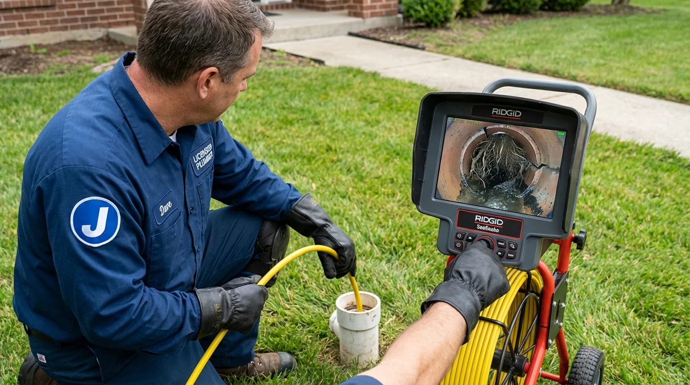 Sewer camera inspection being performed by Johns Plumbing LLC in Theodore