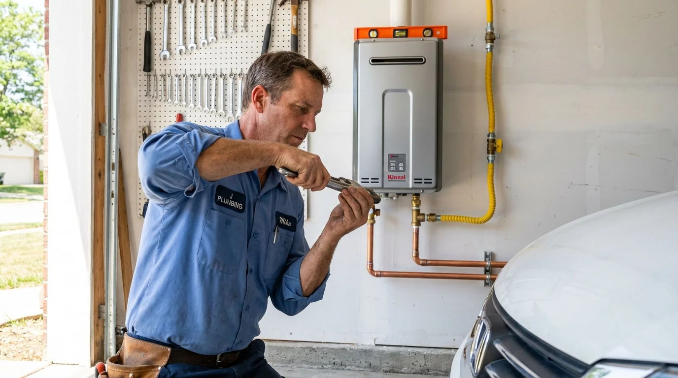 Tankless water heater installation by a Johns Plumbing LLC plumber in Theodore